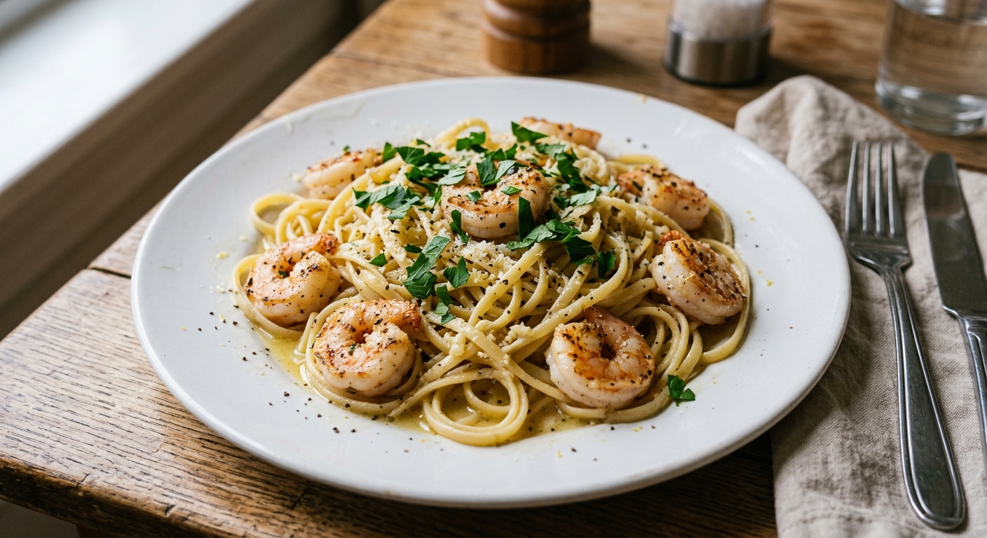 Lemon Garlic Butter Shrimp Pasta