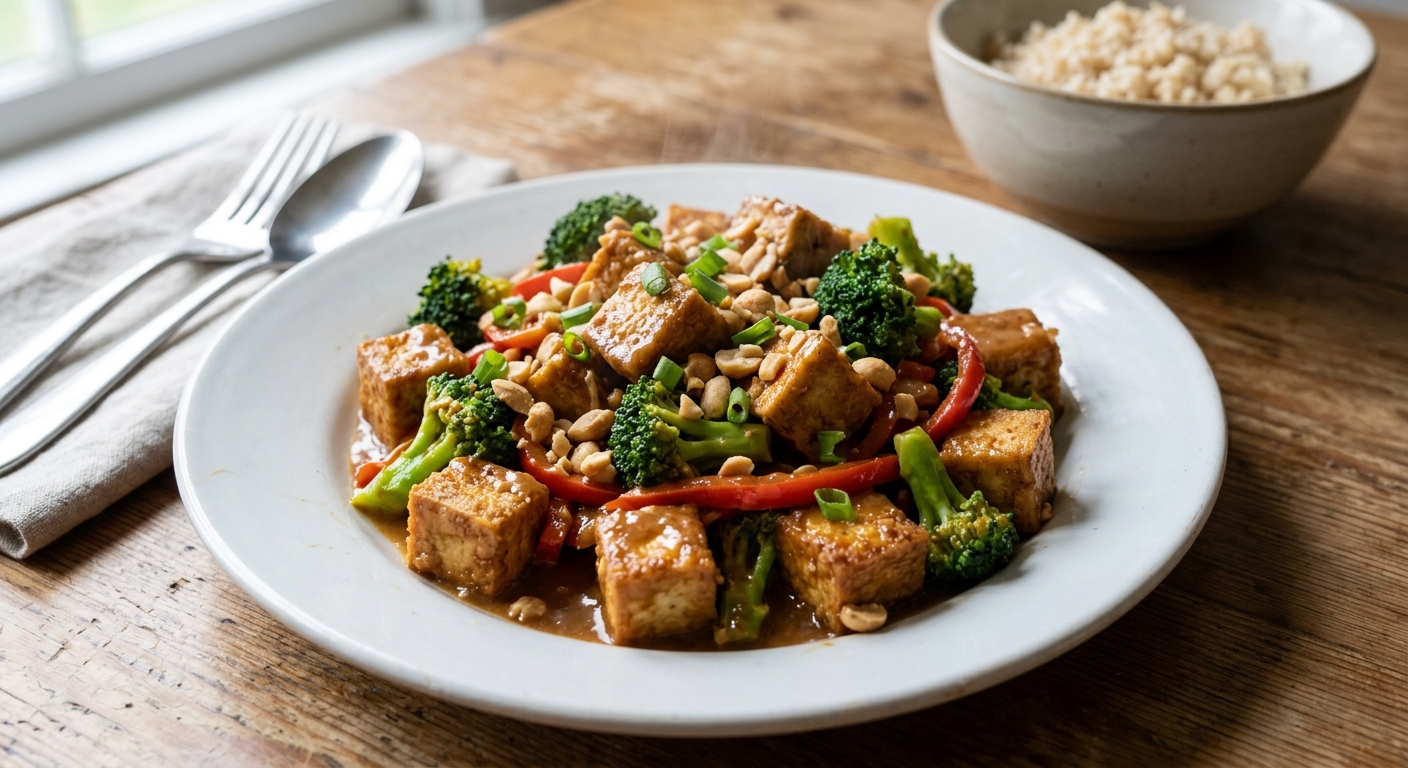 Crispy Tofu and Peanut Stir-Fry