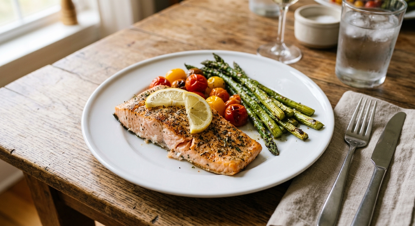 Sheet Pan Lemon Herb Salmon and Asparagus