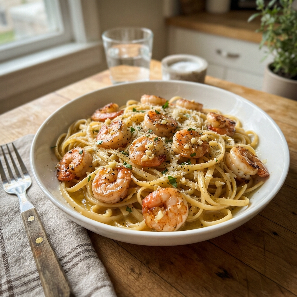 Lemon Garlic Butter Shrimp Pasta