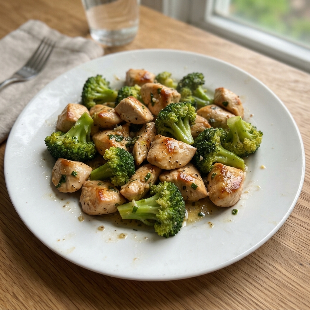One-Pan Garlic Butter Chicken and Broccoli