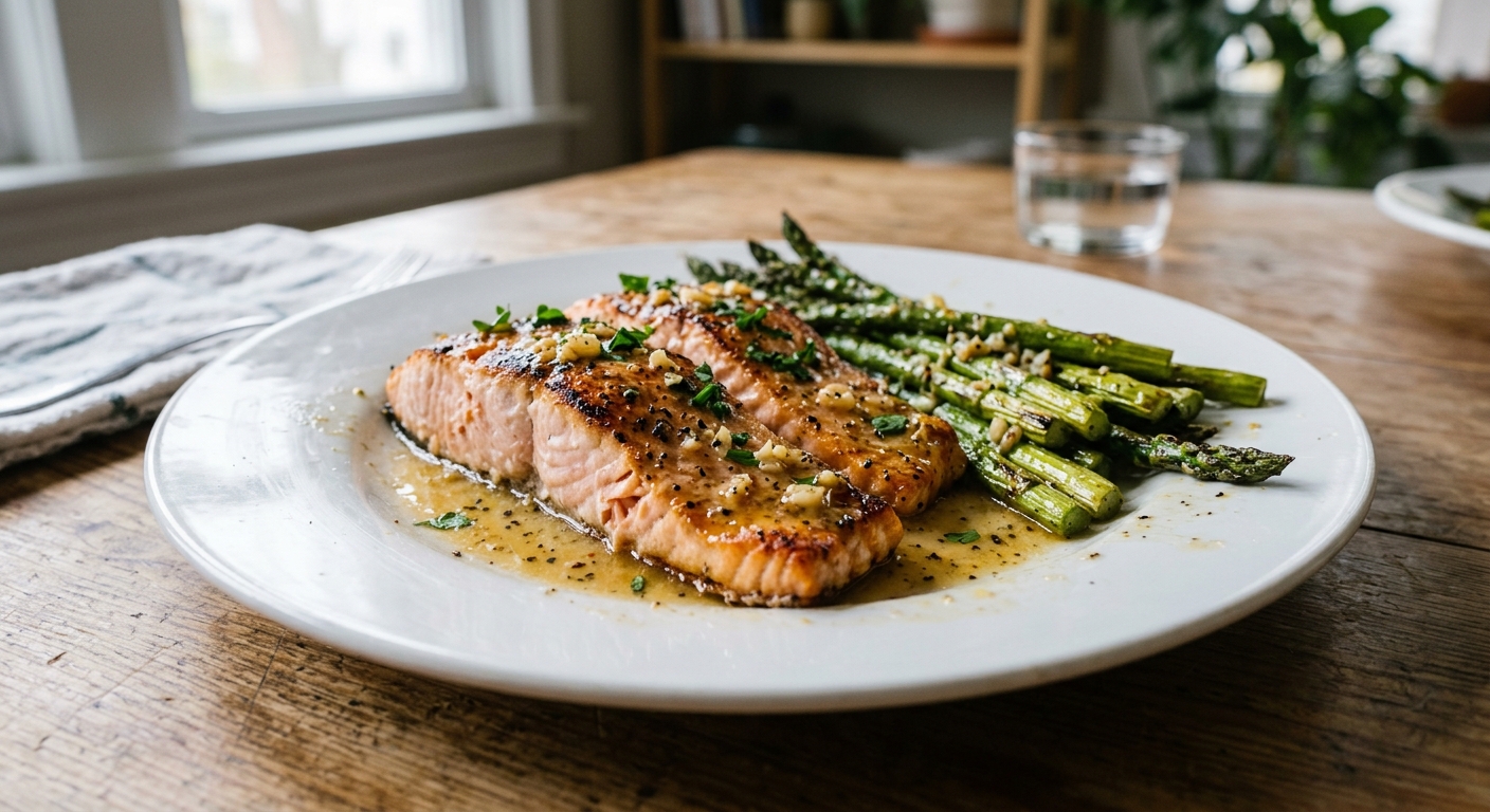 One-Pan Lemon Garlic Butter Salmon and Asparagus