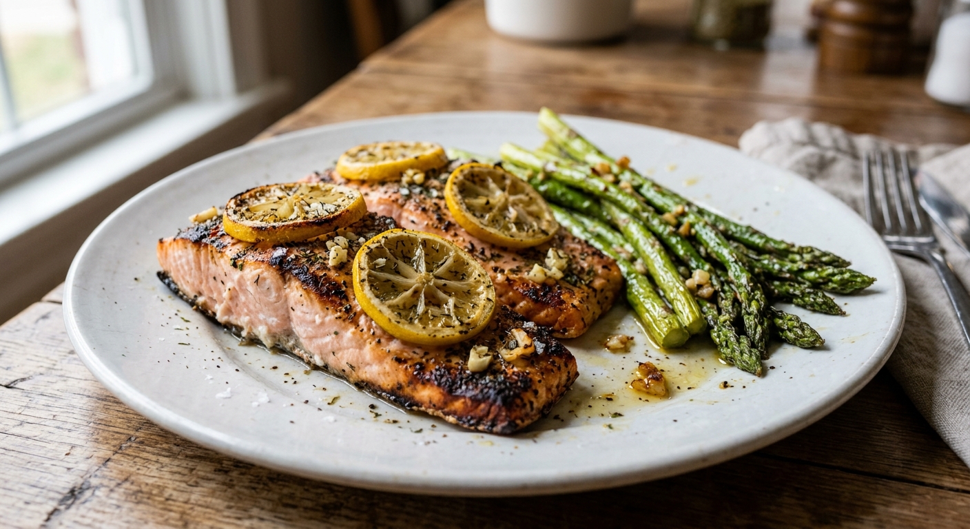 Lemon Garlic Sheet Pan Salmon and Asparagus