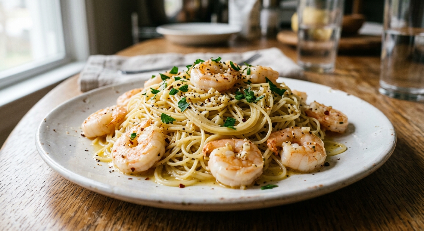 Lemon Garlic Butter Shrimp Pasta