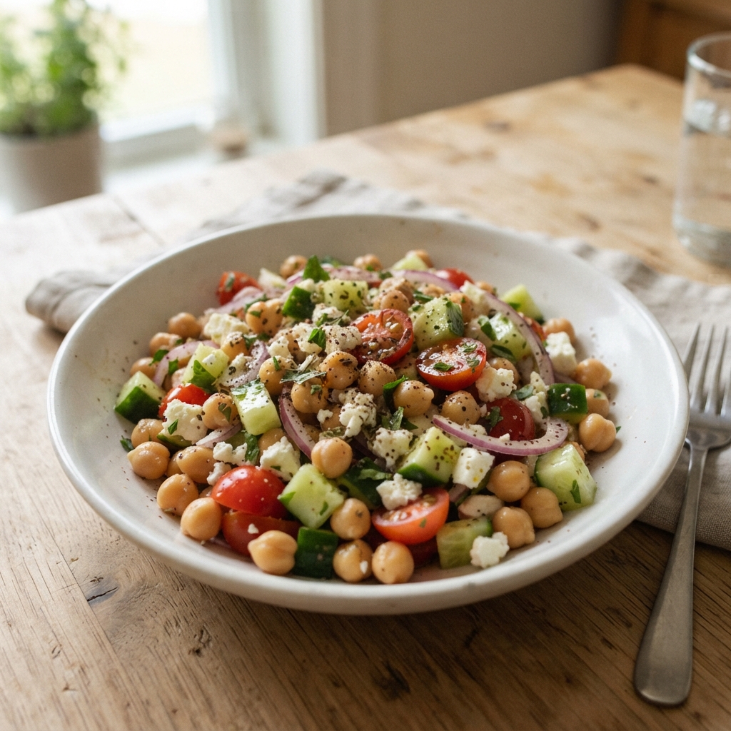 Mediterranean Chickpea and Feta Salad