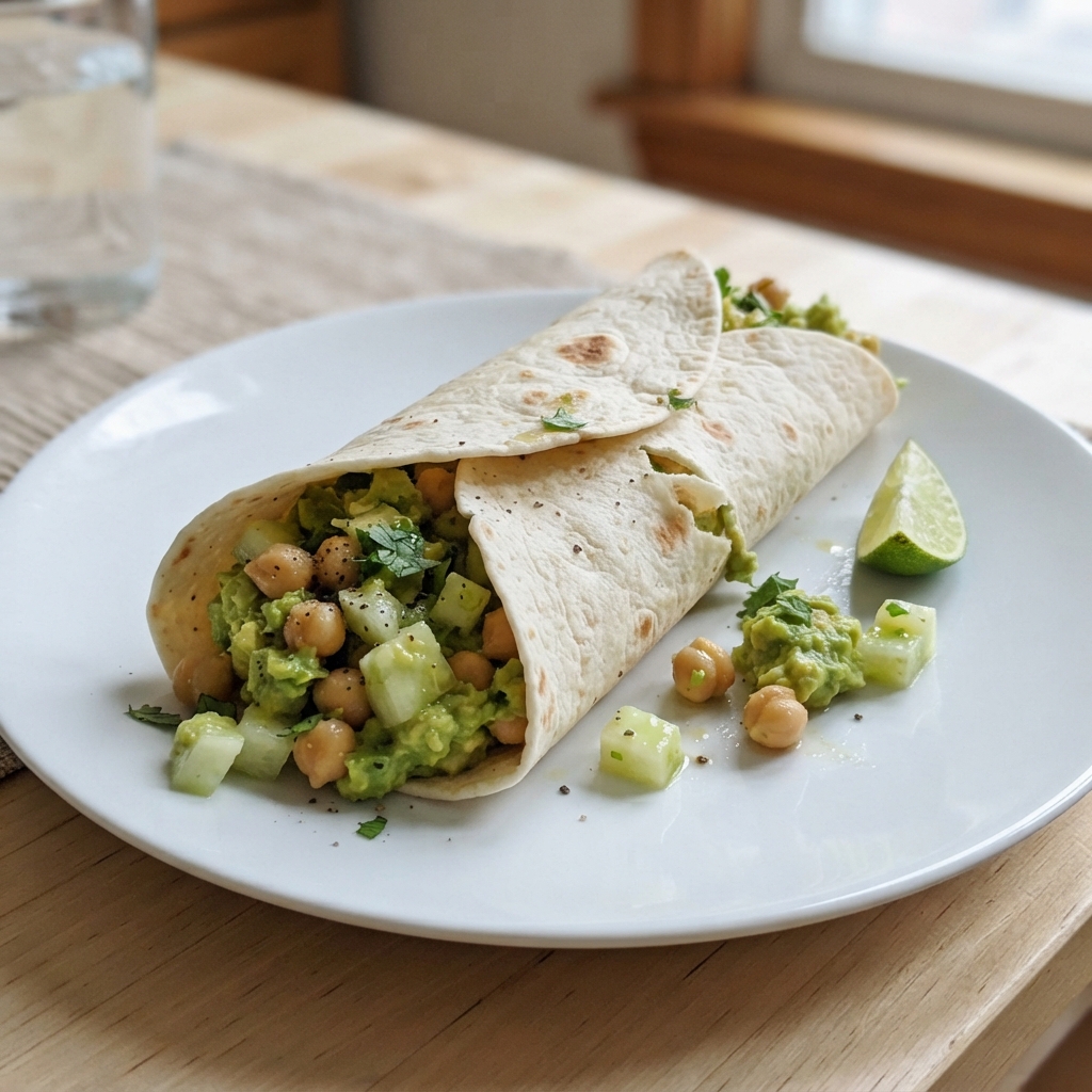 Zesty Avocado and Chickpea Smash Wraps