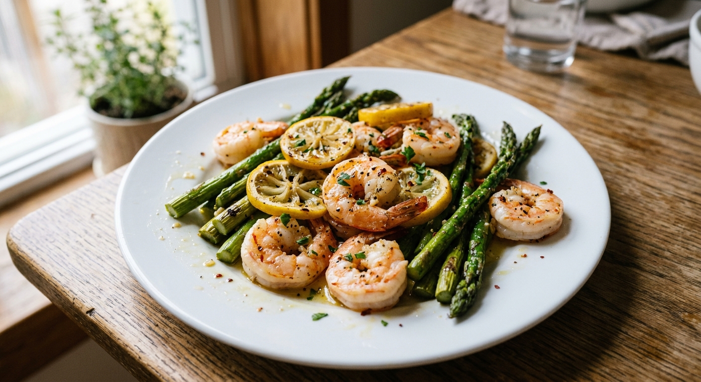 Lemon Garlic Shrimp and Asparagus Sheet Pan