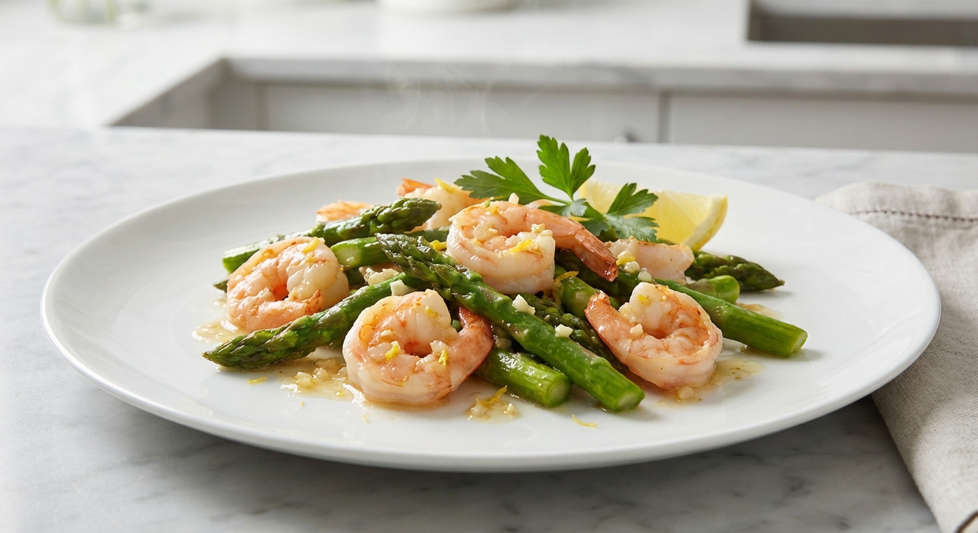 Lemon Garlic Shrimp and Asparagus Stir-fry
