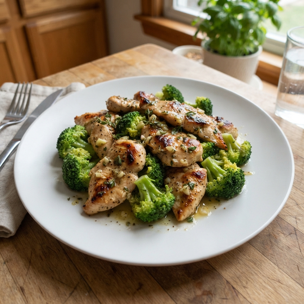 Lemon Herb Chicken and Broccoli Skillet
