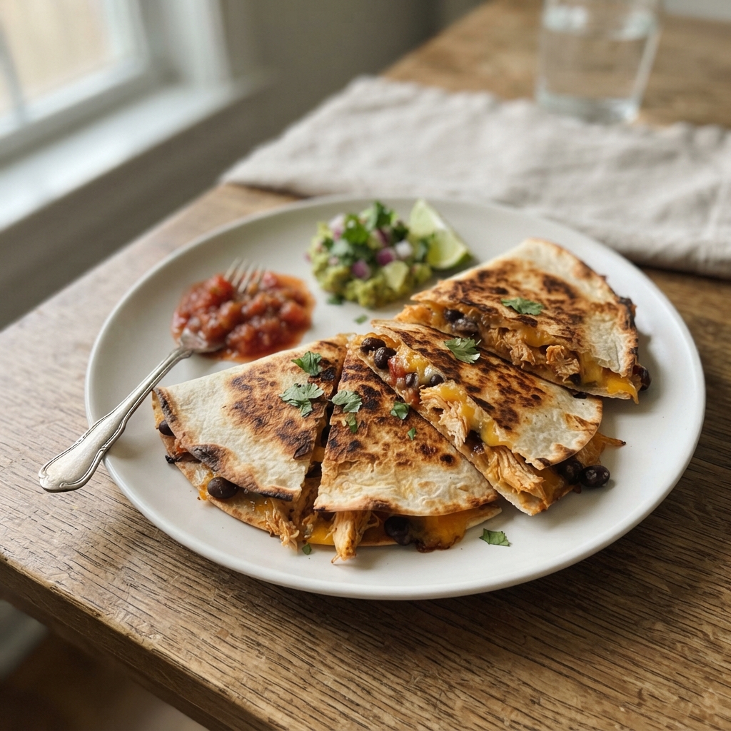 Quick Sheet Pan Chicken Quesadillas