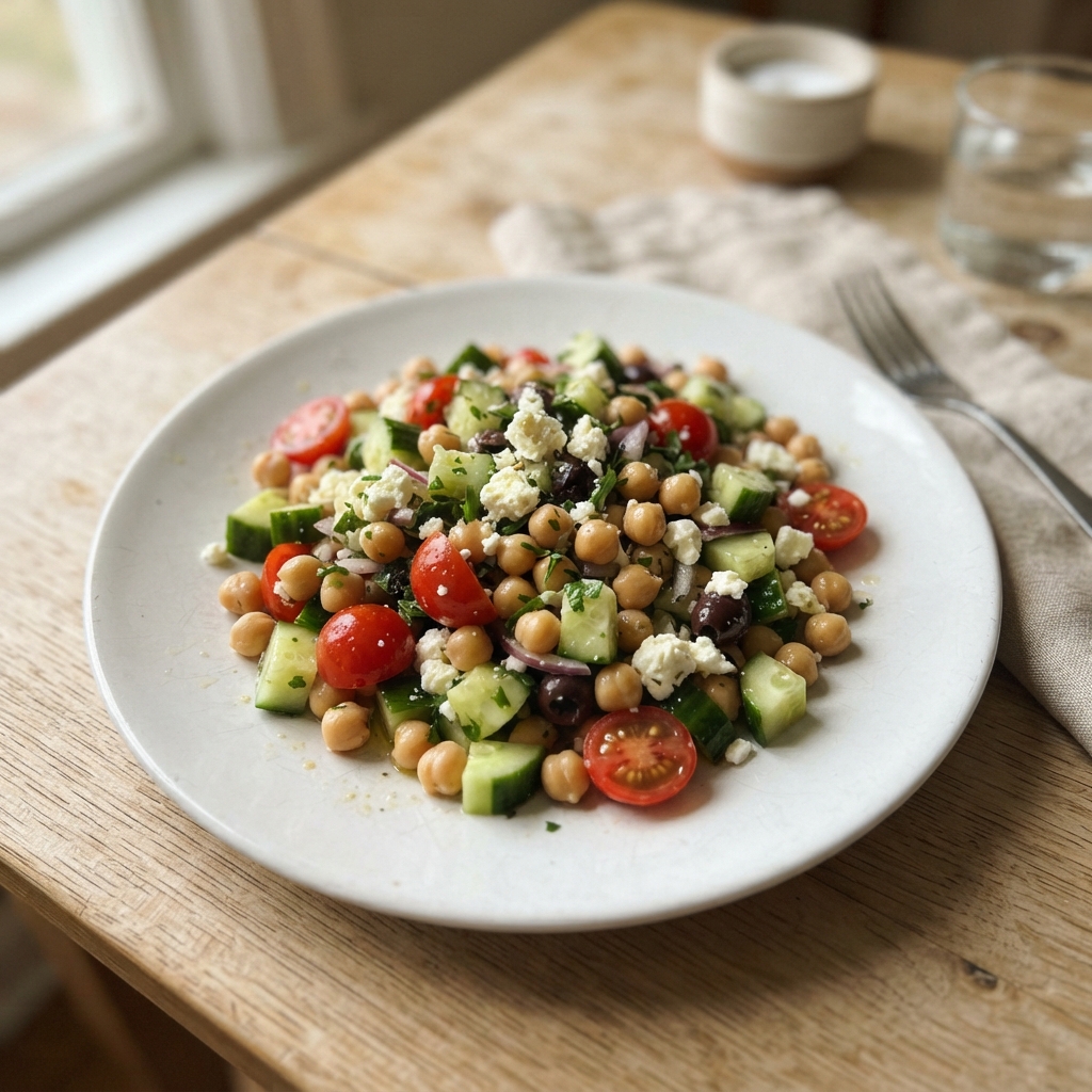 Mediterranean Chickpea and Cucumber Salad