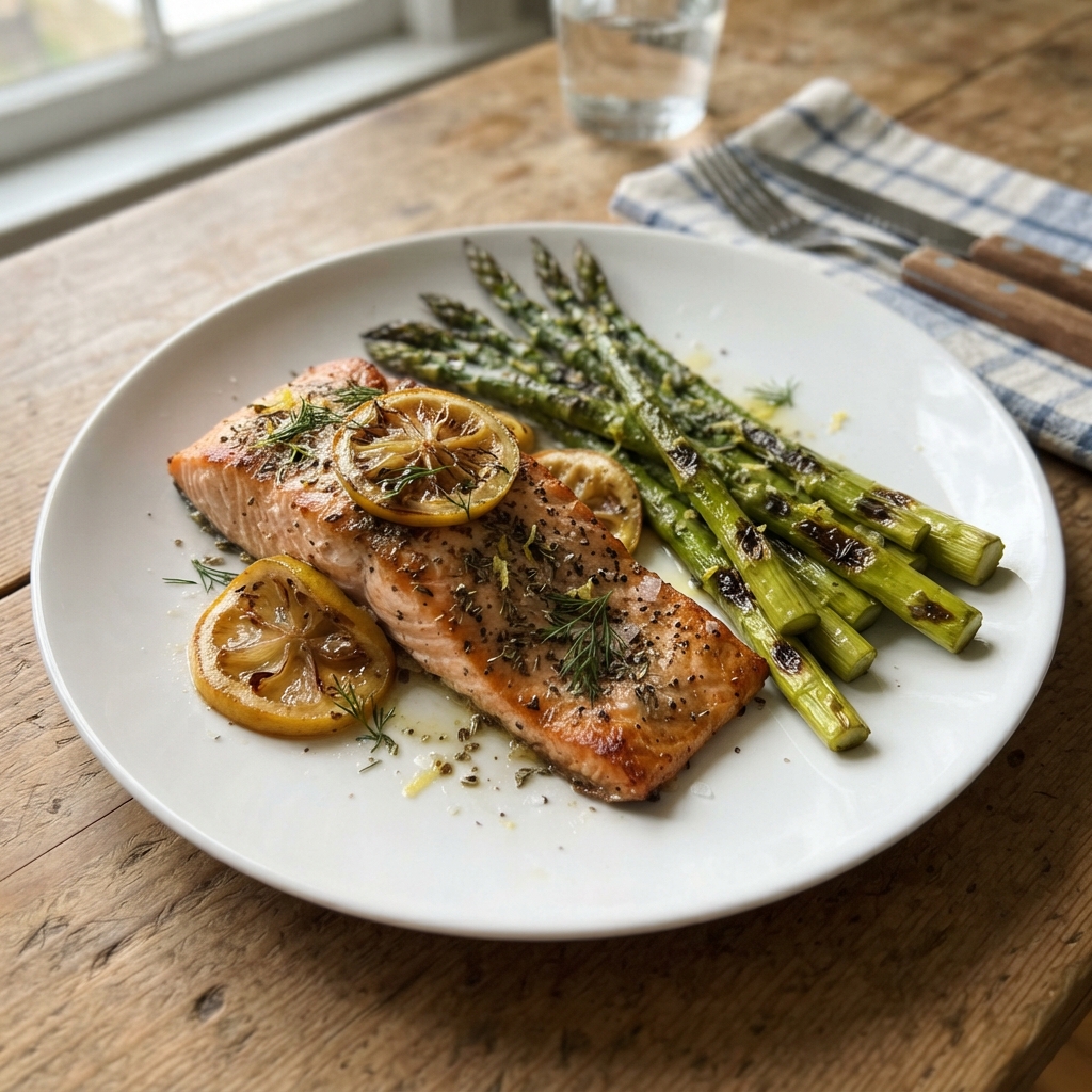 One-Pan Lemon Herb Salmon and Asparagus