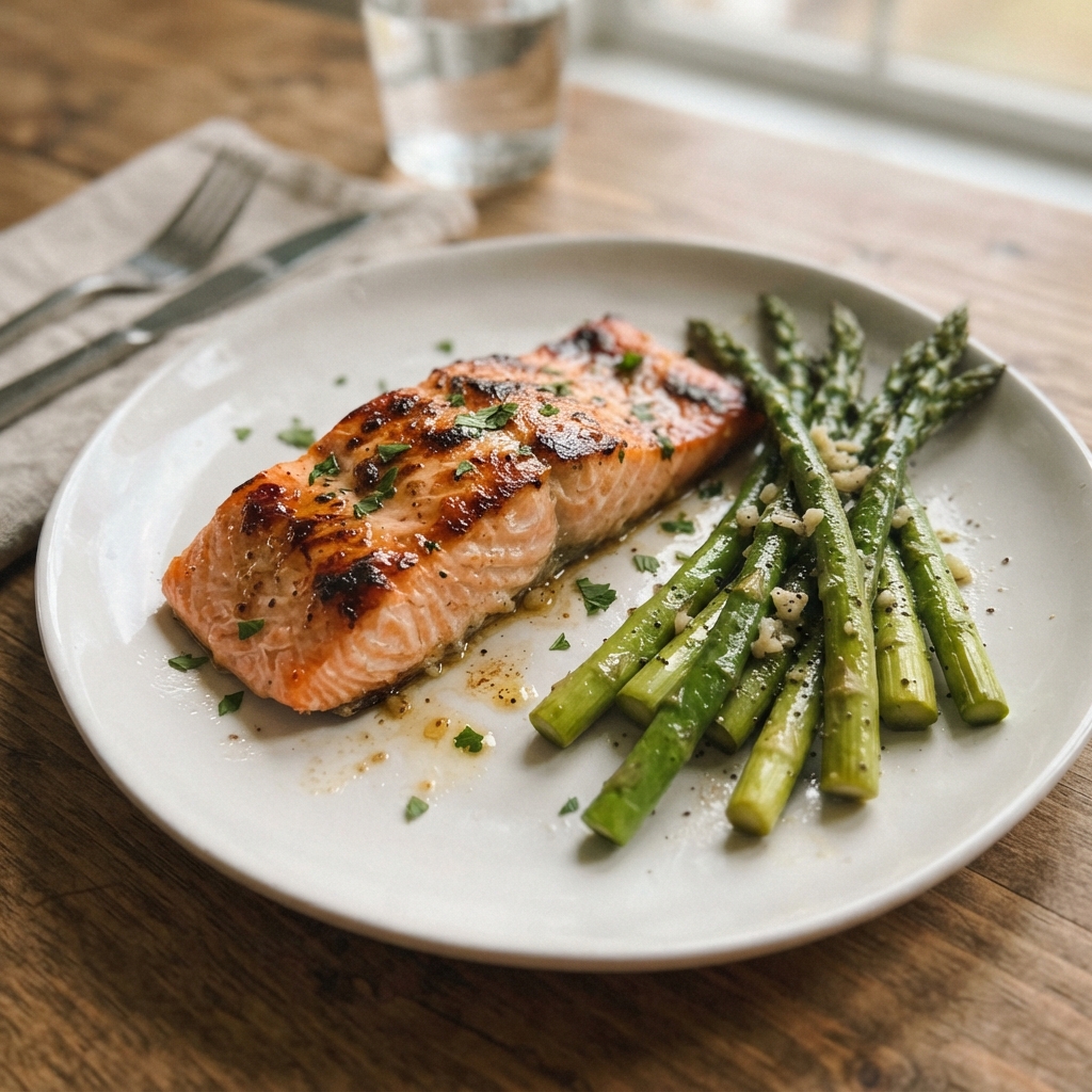 One-Pan Garlic Butter Lemon Salmon and Asparagus