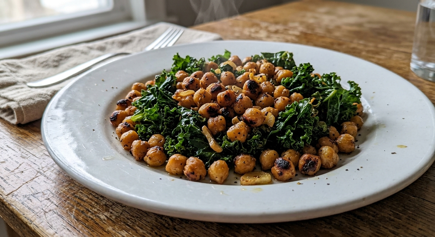 One-Pan Lemon Garlic Chickpea Stir-Fry