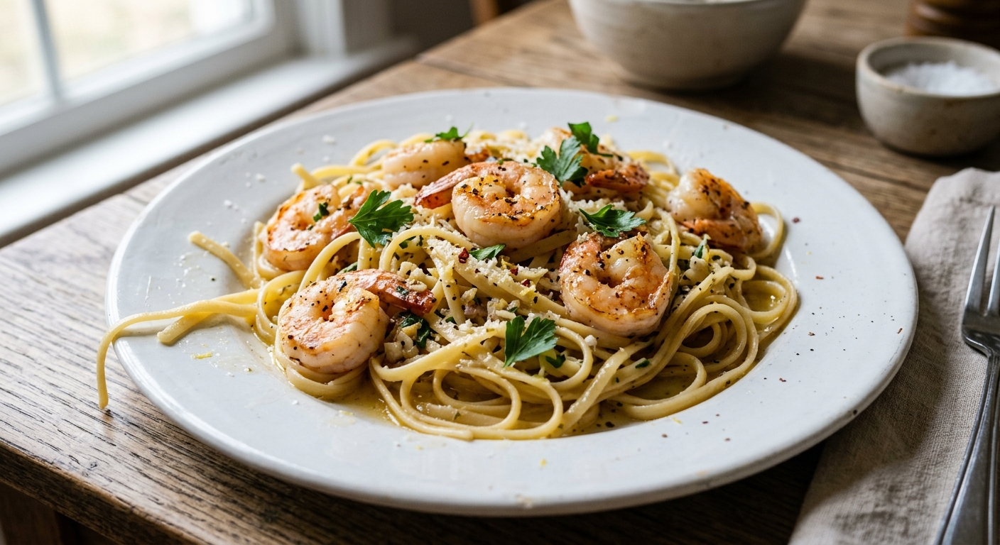 Lemon Garlic Butter Shrimp Pasta