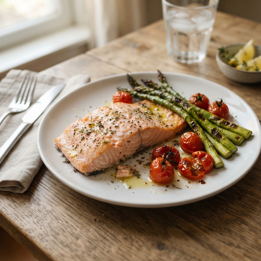 Sheet Pan Lemon Herb Salmon and Asparagus