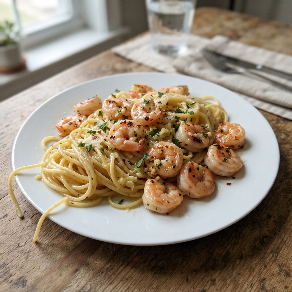 One-Pan Garlic Butter Shrimp and Pasta