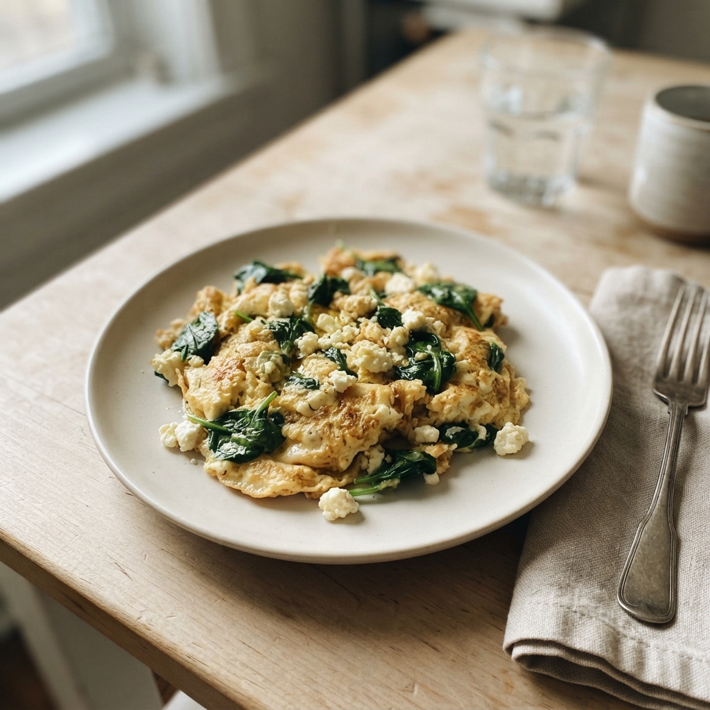 Quick Skillet Egg and Spinach Scramble