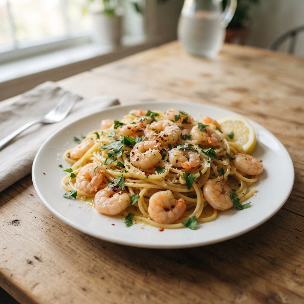 One-Pan Garlic Butter Shrimp and Pasta