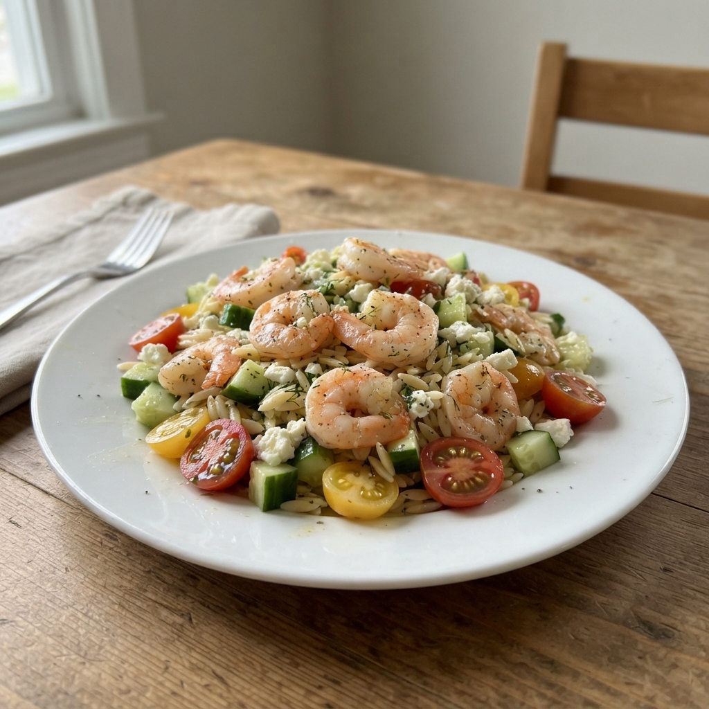 Lemon Herb Shrimp and Orzo Salad