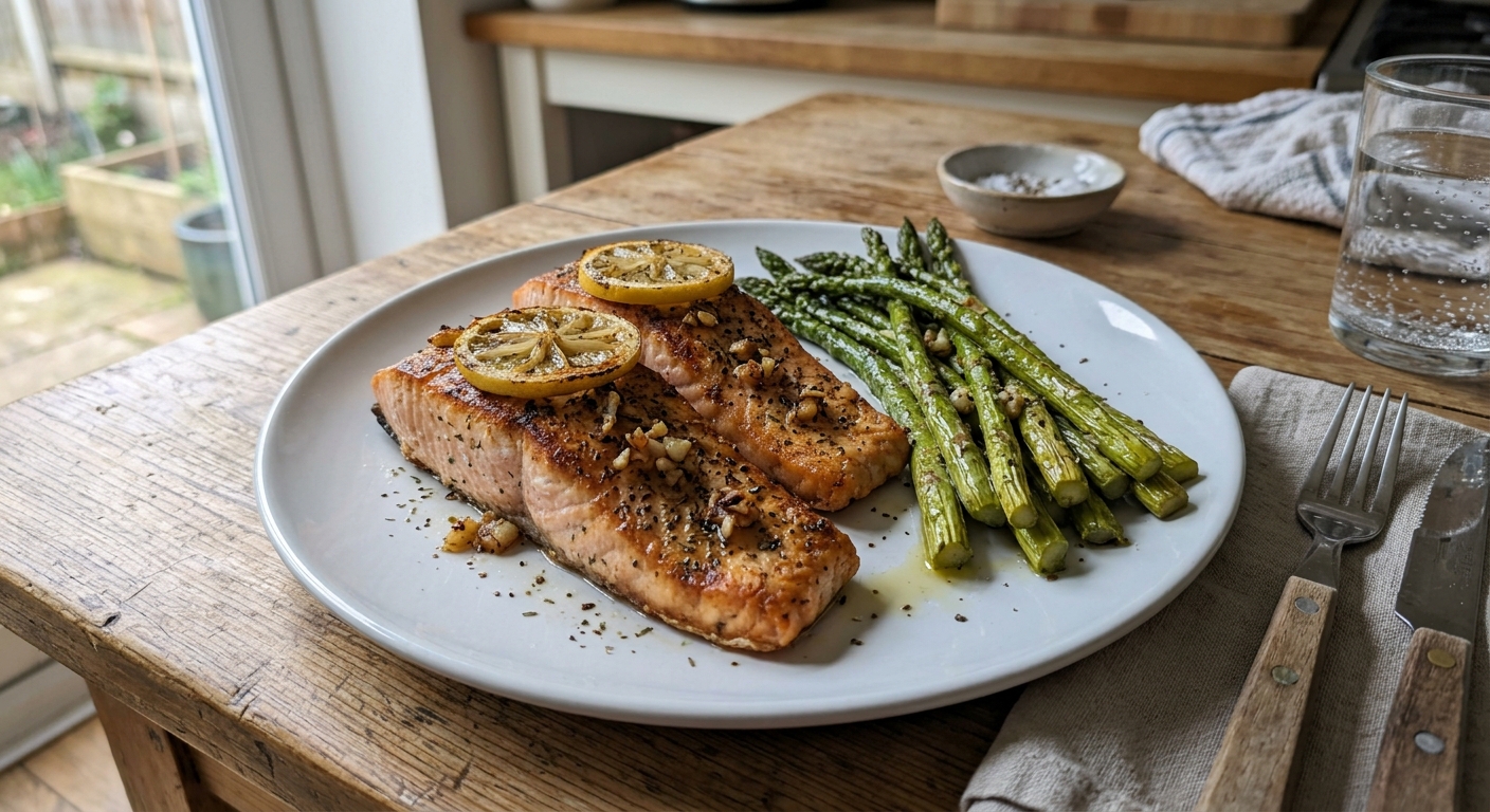 Lemon Garlic Sheet Pan Salmon and Asparagus