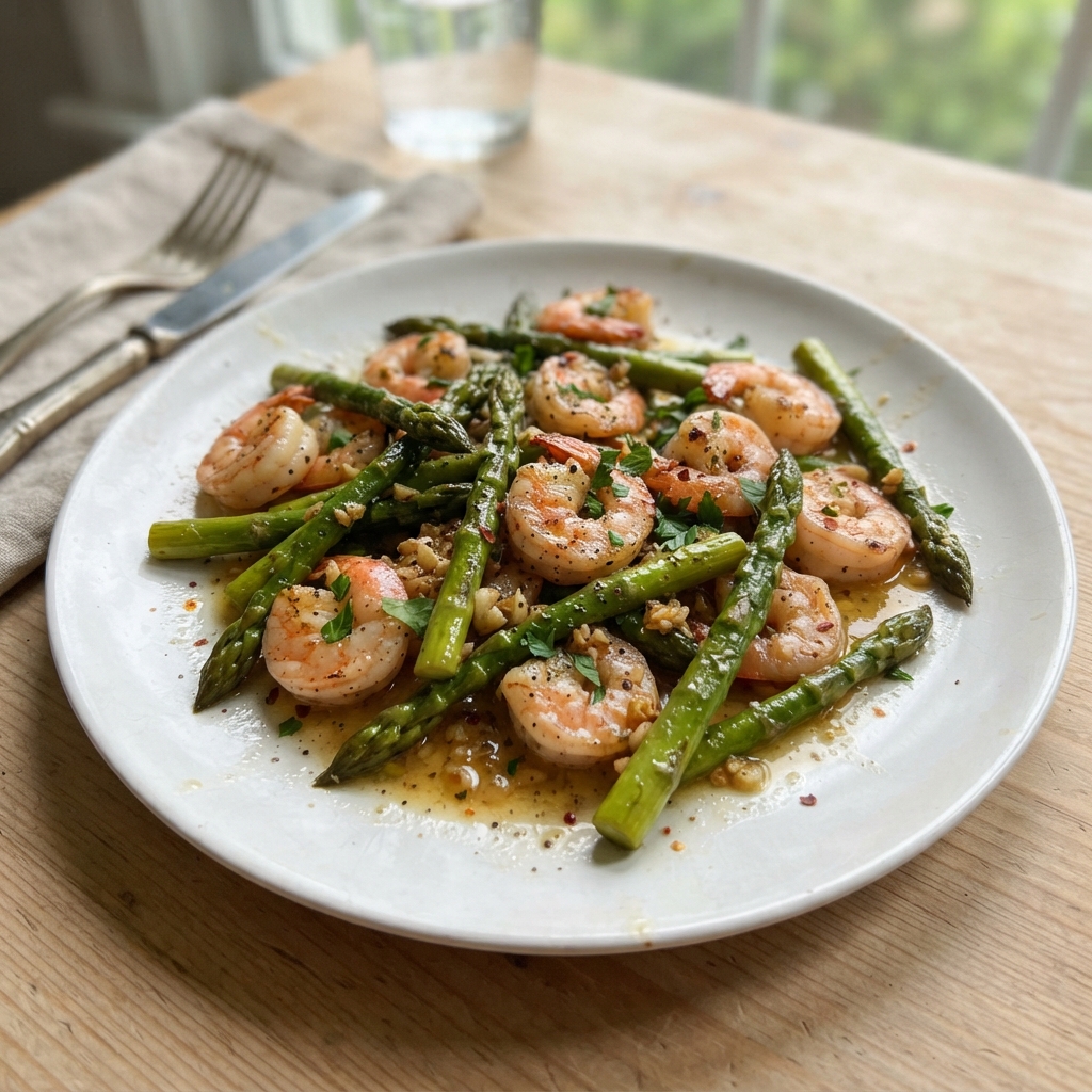 One-Pan Garlic Butter Shrimp and Asparagus