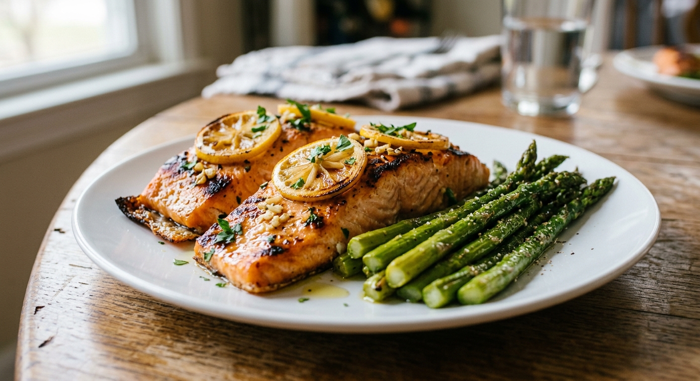 Lemon Herb Sheet Pan Salmon and Asparagus