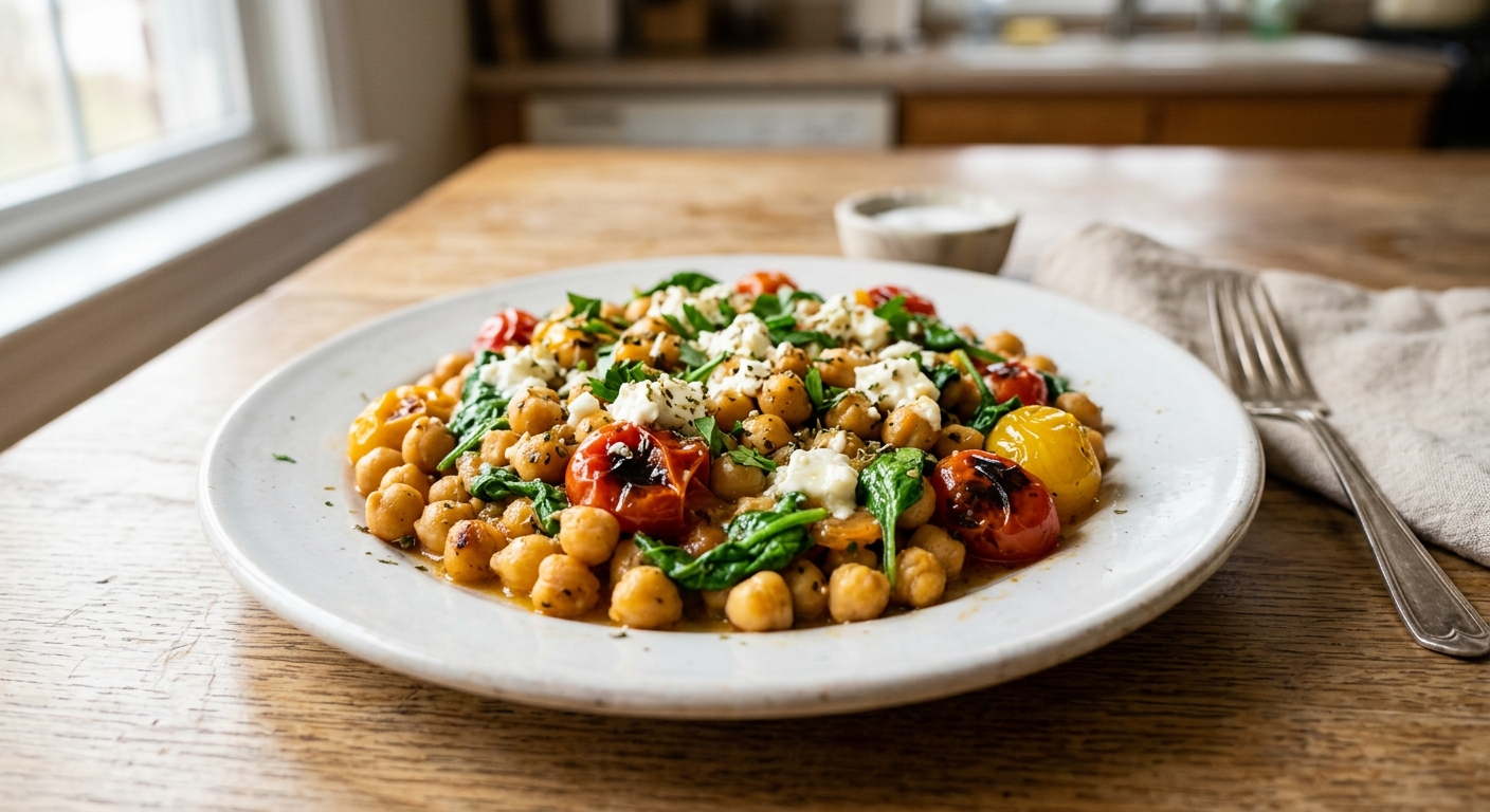 One-Pan Mediterranean Chickpea Skillet