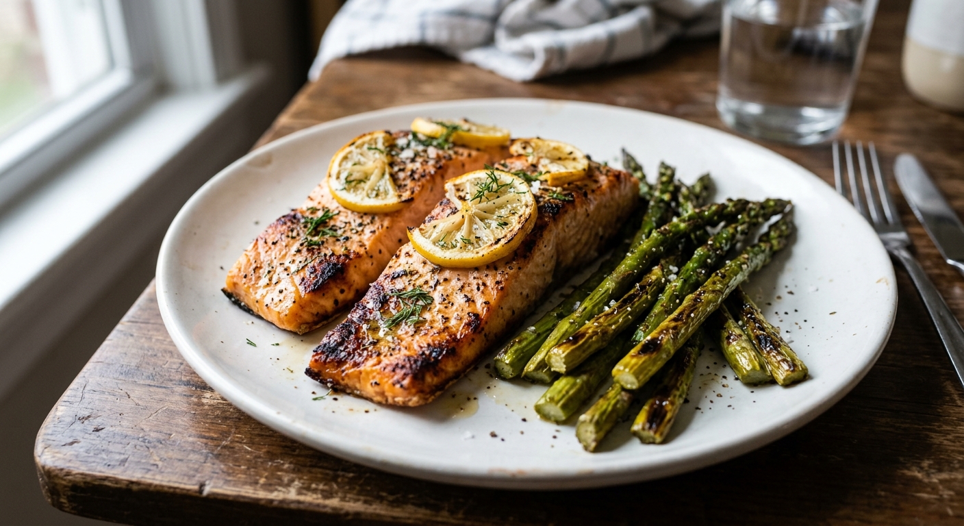 Lemon Garlic Sheet Pan Salmon and Asparagus