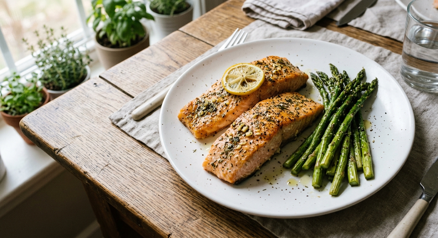 Sheet Pan Lemon Herb Salmon and Asparagus