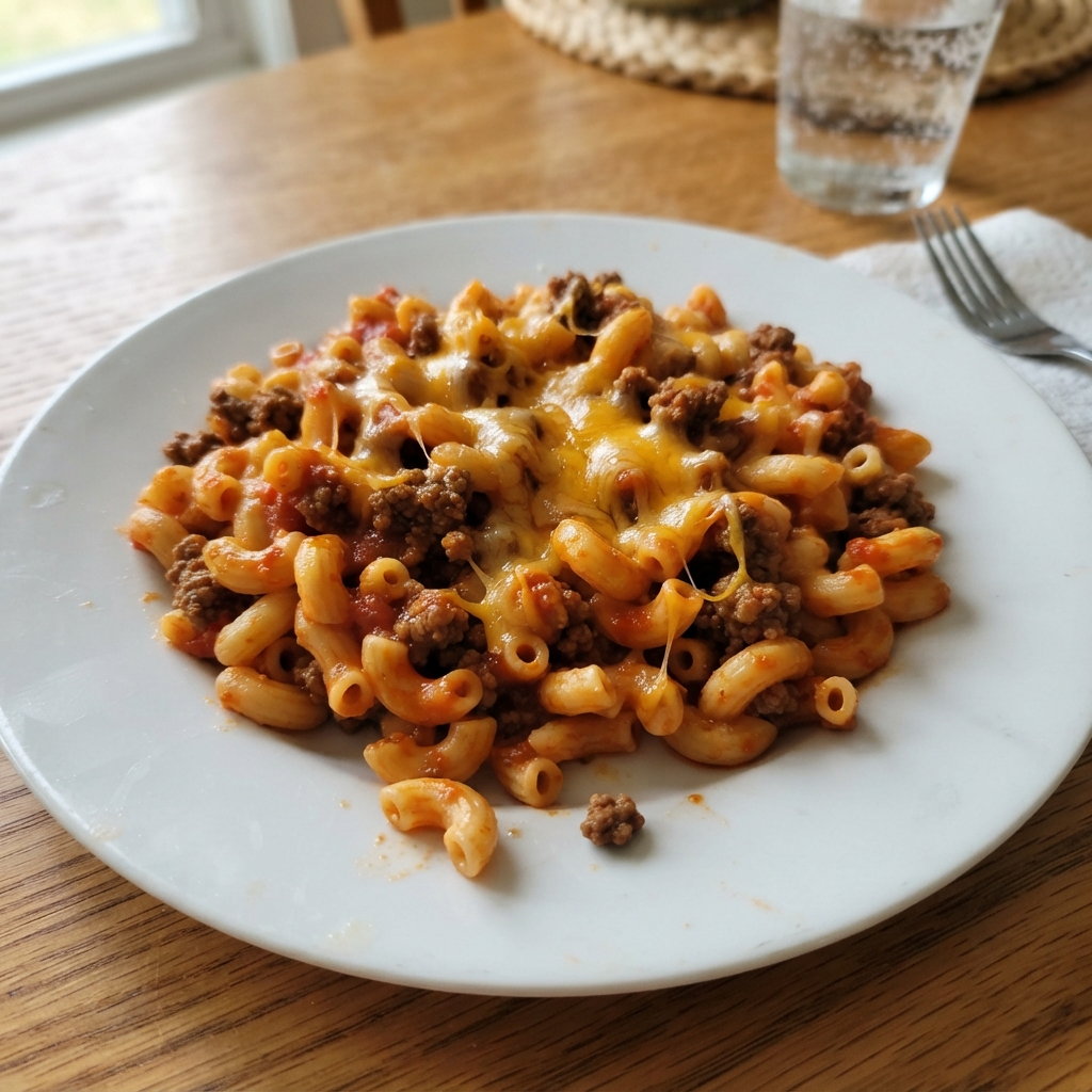 One-Pan Cheesy Beef Pasta