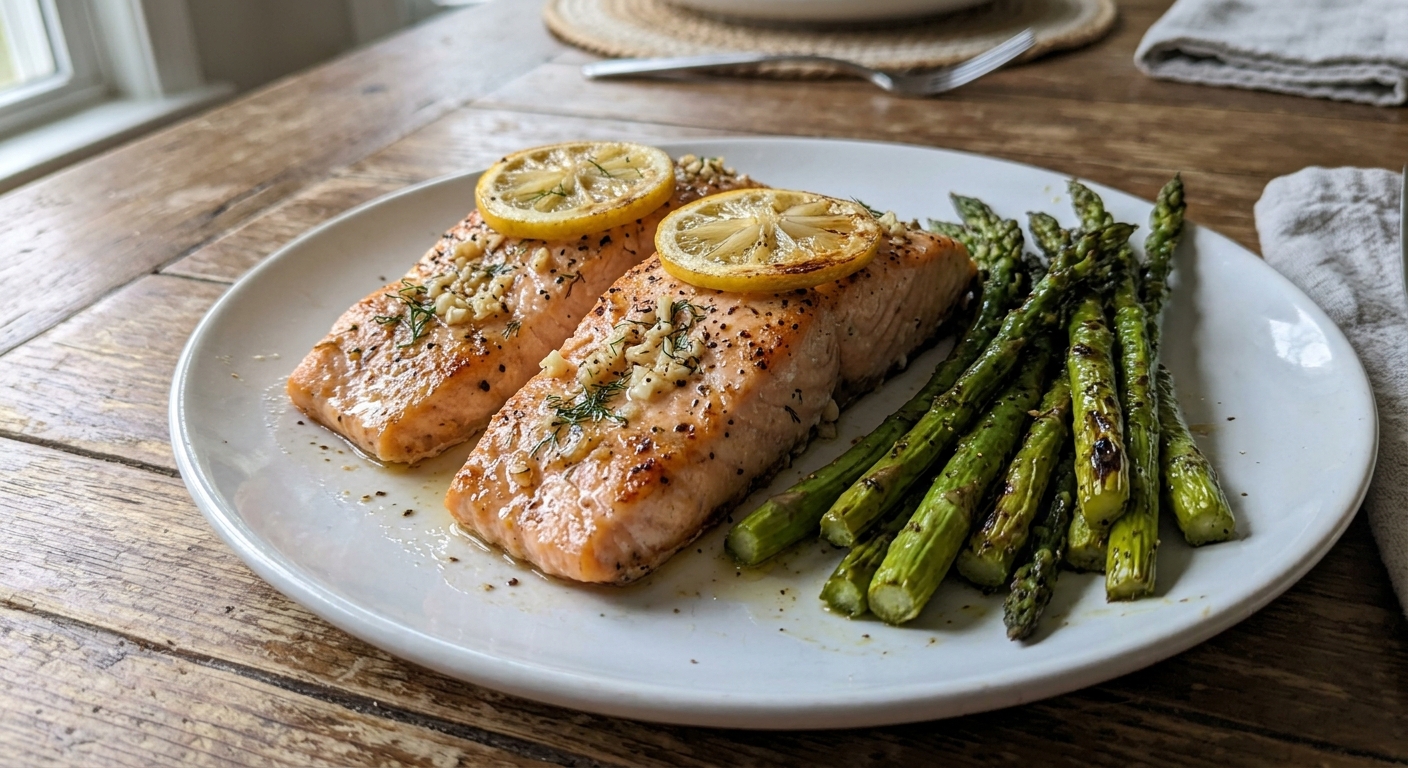 Lemon Garlic Sheet Pan Salmon and Asparagus
