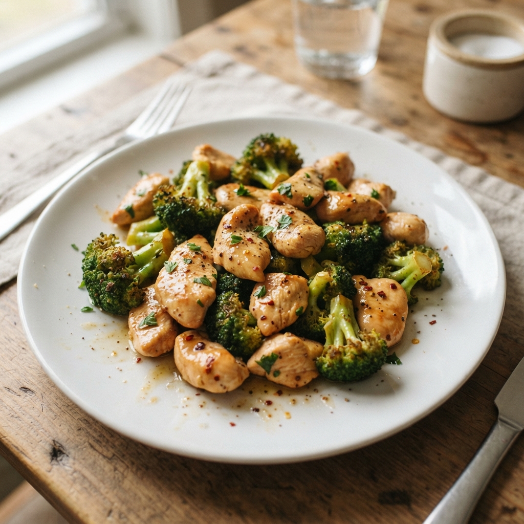 One-Pan Garlic Butter Chicken and Broccoli