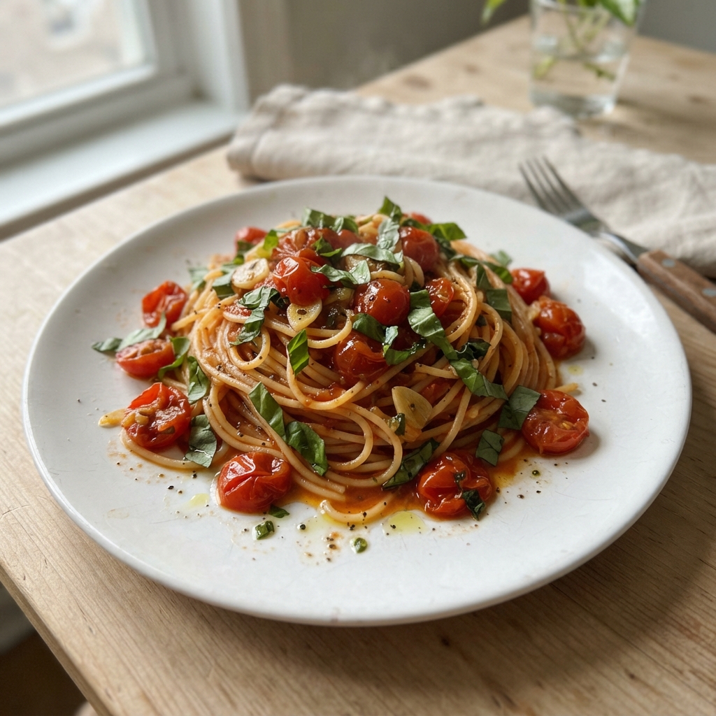 Easy One-Pot Tomato Basil Pasta