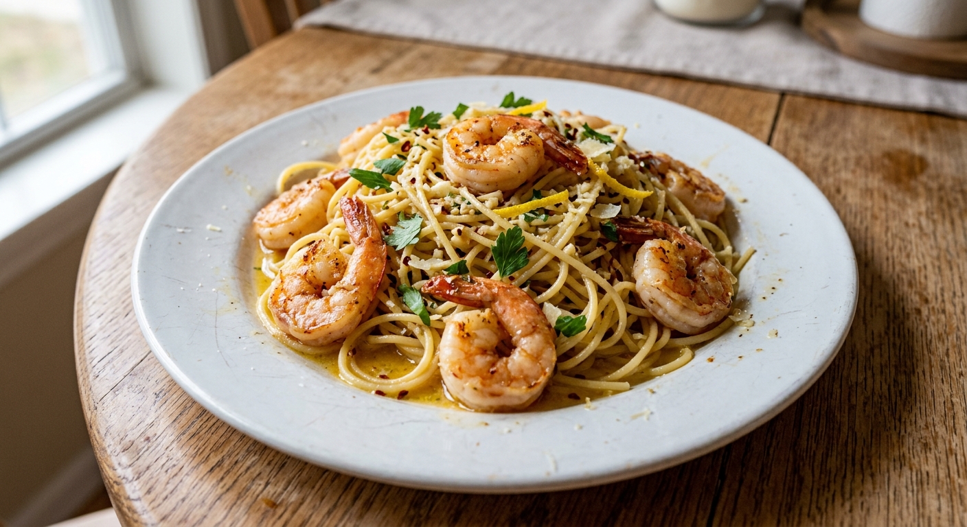 Lemon Garlic Butter Shrimp Pasta