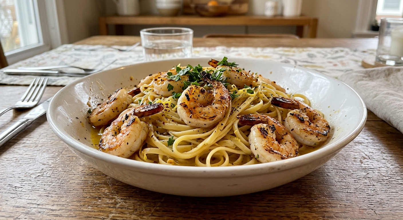 Lemon Garlic Butter Shrimp Pasta