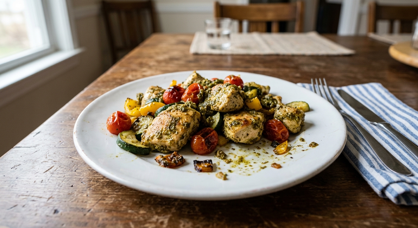 One-Pan Pesto Chicken and Veggies