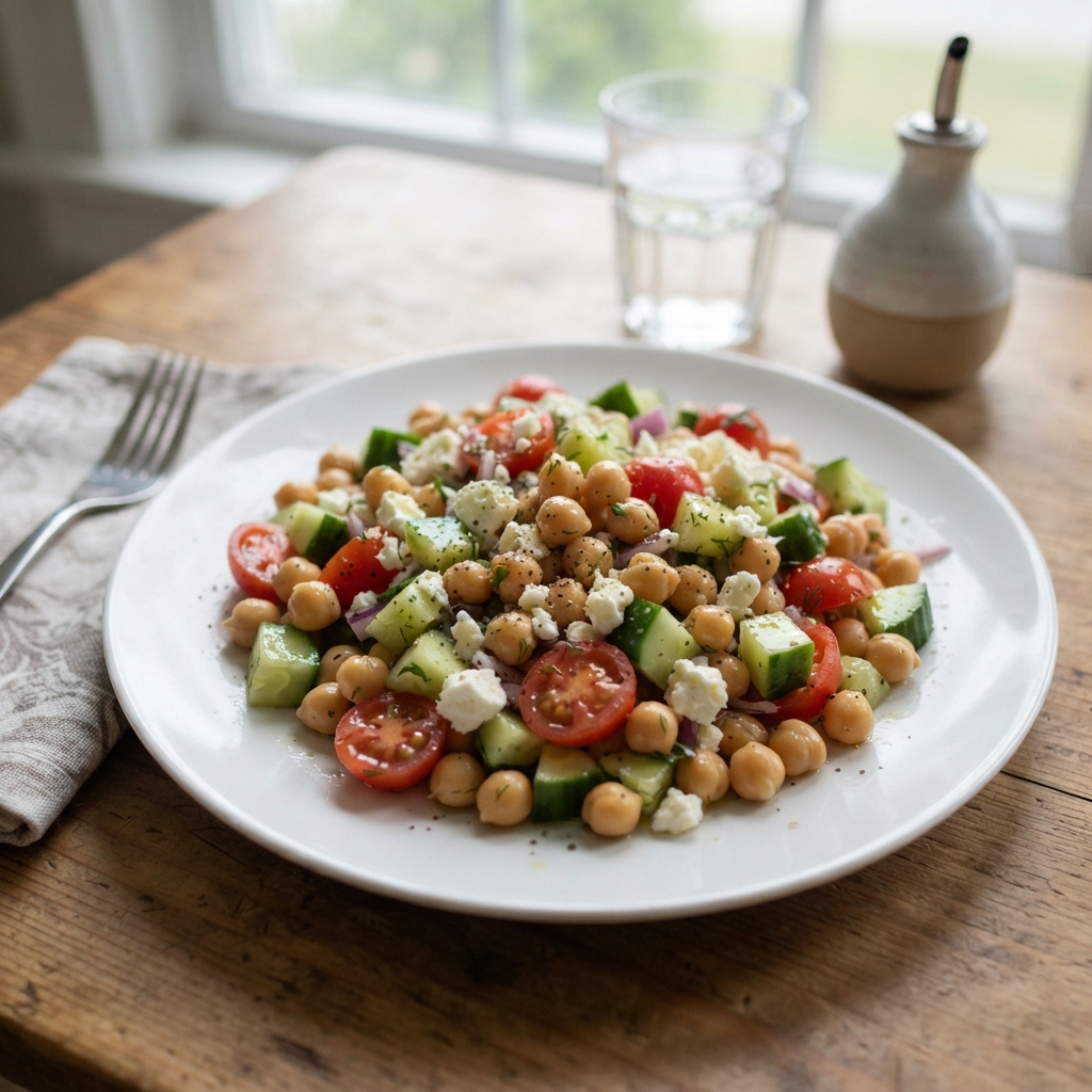 Mediterranean Chickpea and Cucumber Salad
