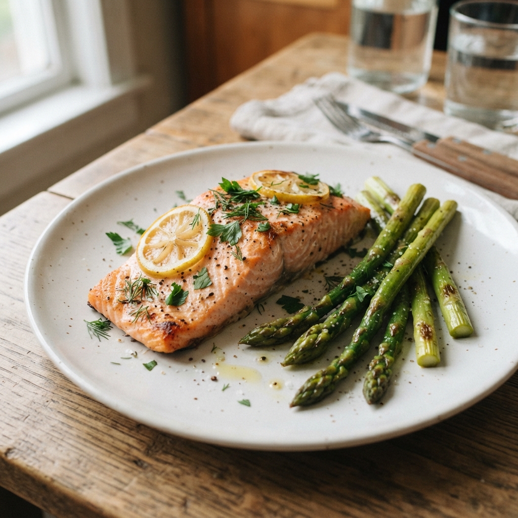 Lemon Herb Sheet Pan Salmon and Asparagus
