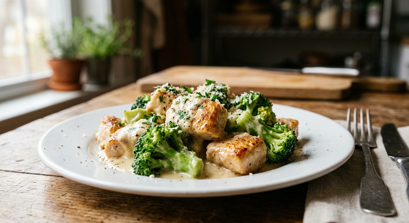 Creamy Parmesan Chicken and Broccoli Skillet