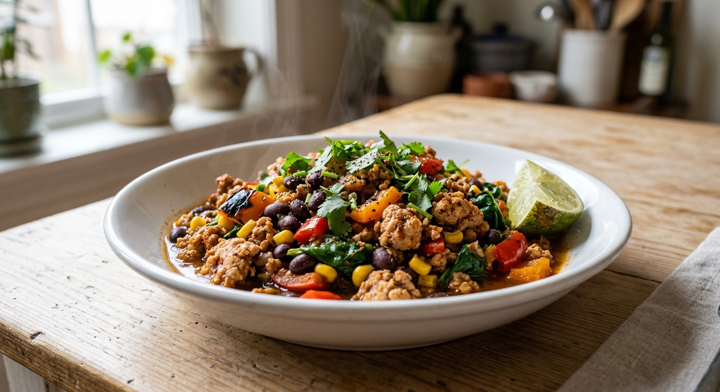Zesty Turkey and Black Bean Skillet