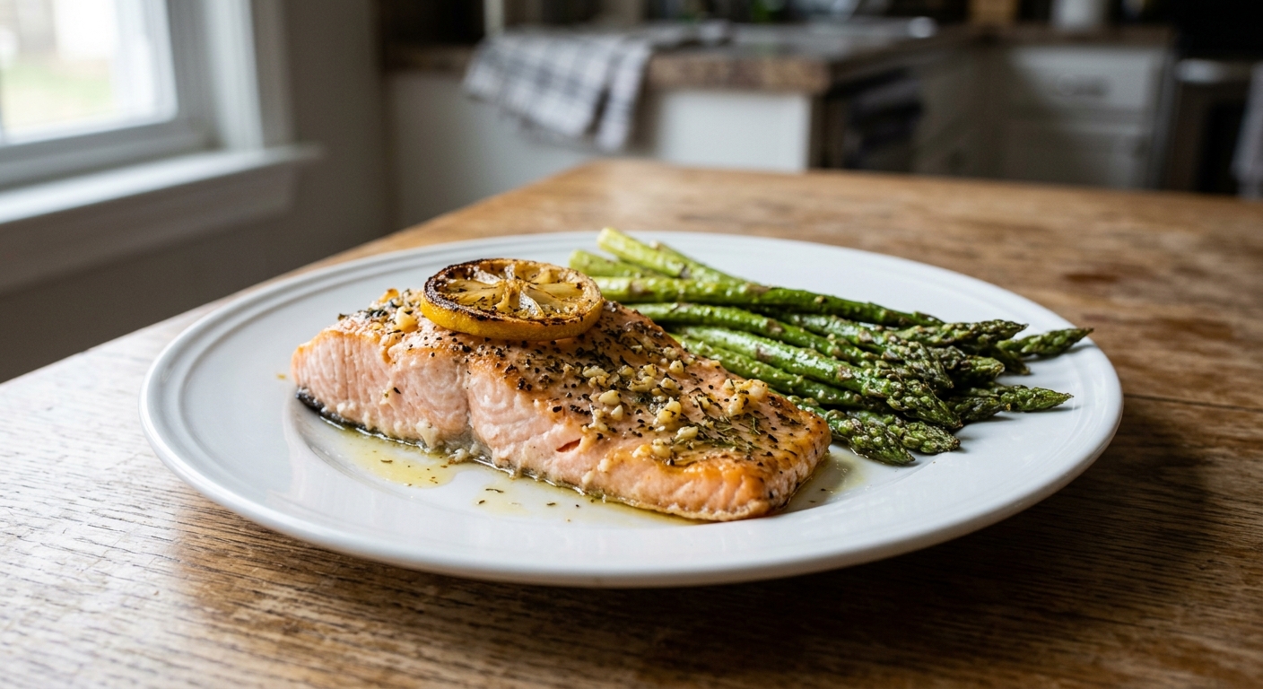 Sheet-Pan Lemon Garlic Salmon and Asparagus