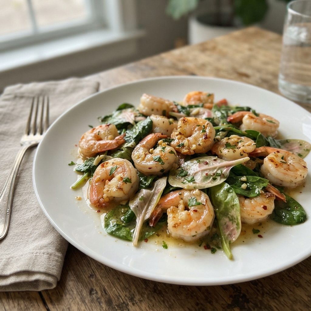One-Pan Garlic Butter Shrimp and Spinach