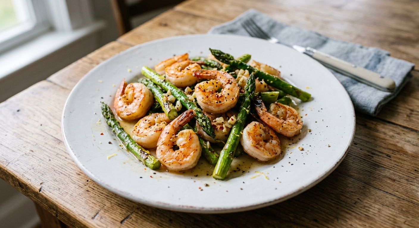 One-Pan Garlic Lemon Shrimp and Asparagus
