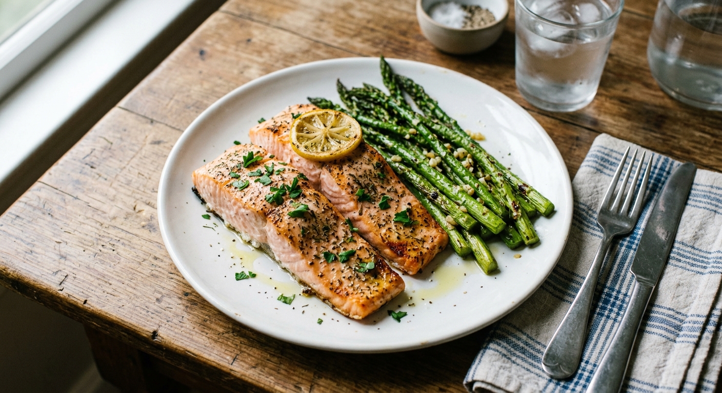 Lemon Herb Sheet Pan Salmon and Asparagus