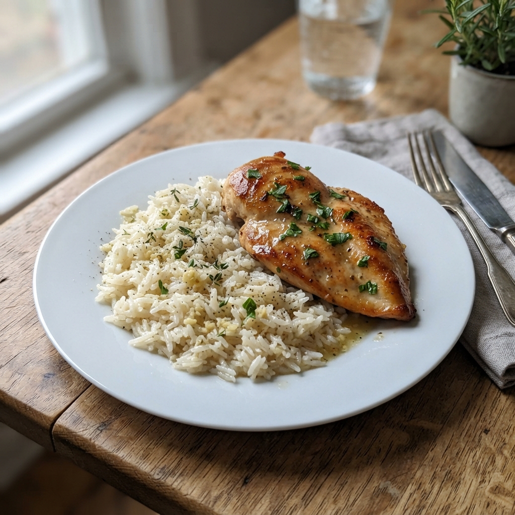 One-Pan Garlic Butter Chicken and Rice