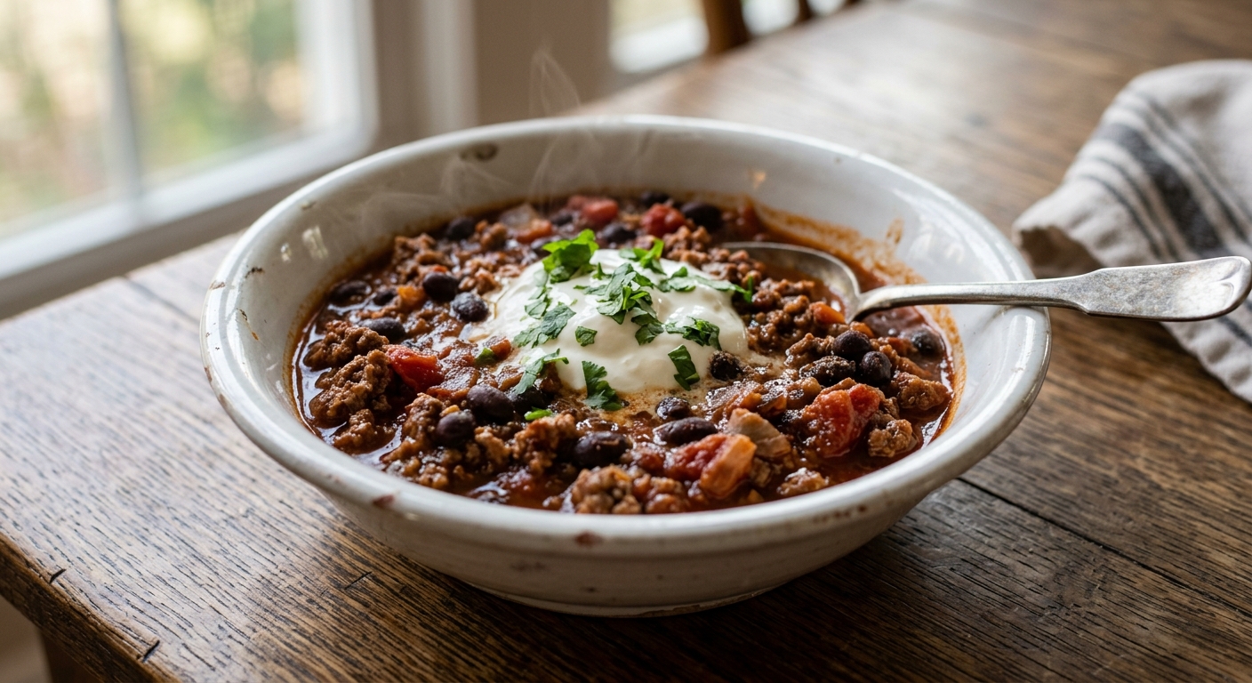 Hearty Beef and Black Bean Chili
