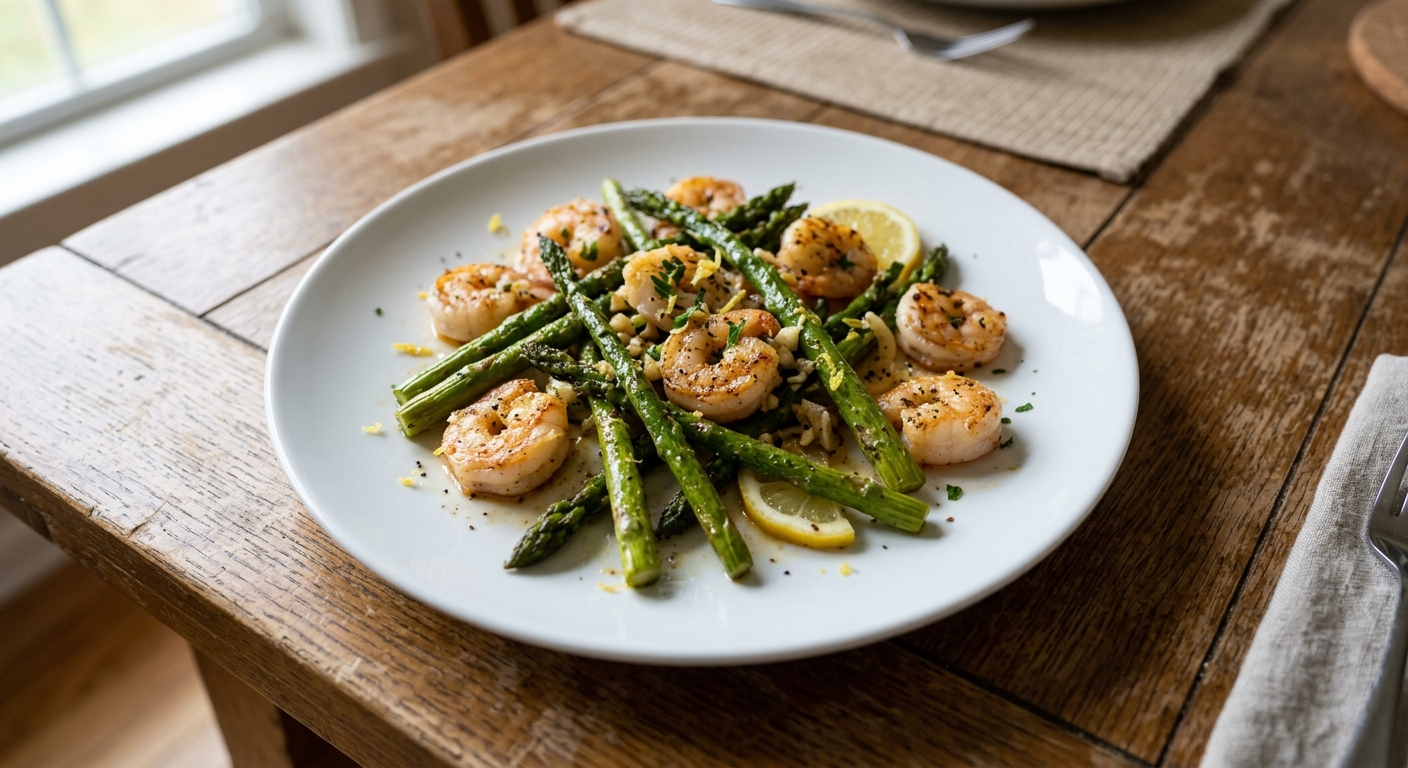 One-Pan Lemon Garlic Shrimp and Asparagus