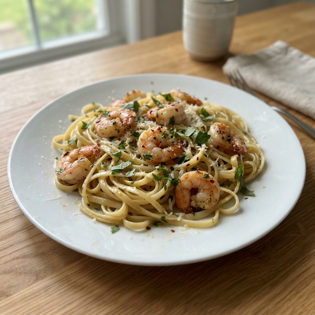One-Pan Garlic Butter Shrimp and Pasta