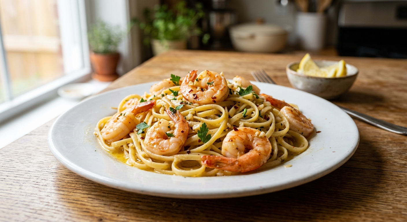 Lemon Garlic Butter Shrimp Pasta